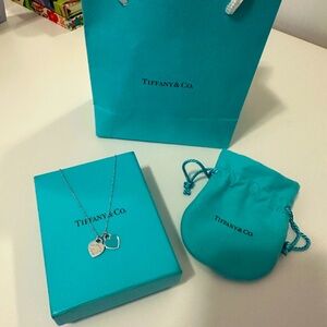 Tiffany & Co Double Heart Tag Necklace